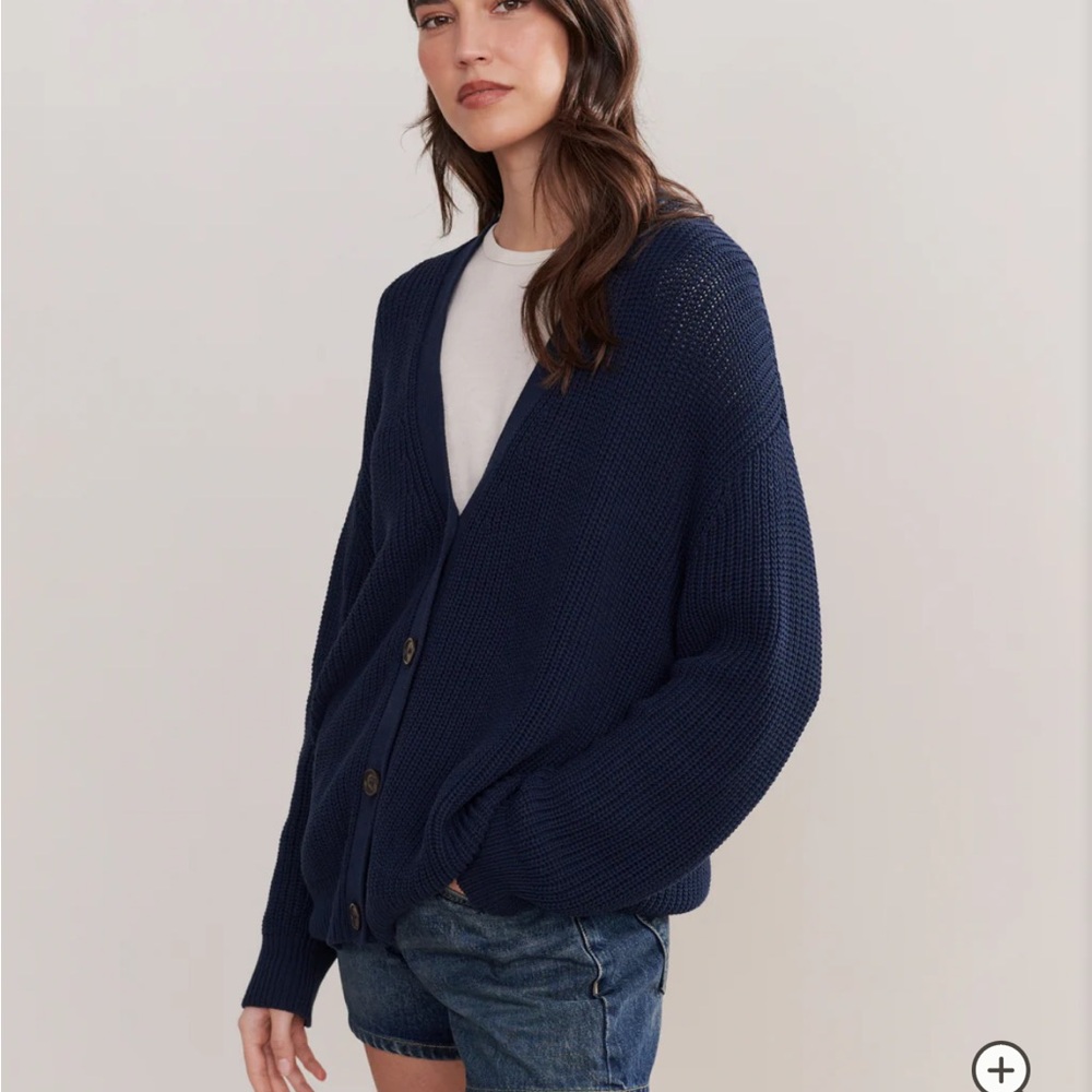 Jenni Kayne cotton cocoon cardigan size xs in navy